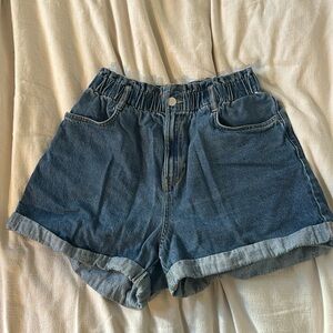 H&M High Waisted Jean Paper Bag Short